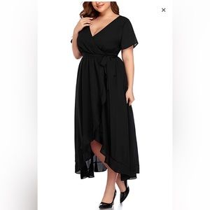 Black Flowy Wrap Dress🖤